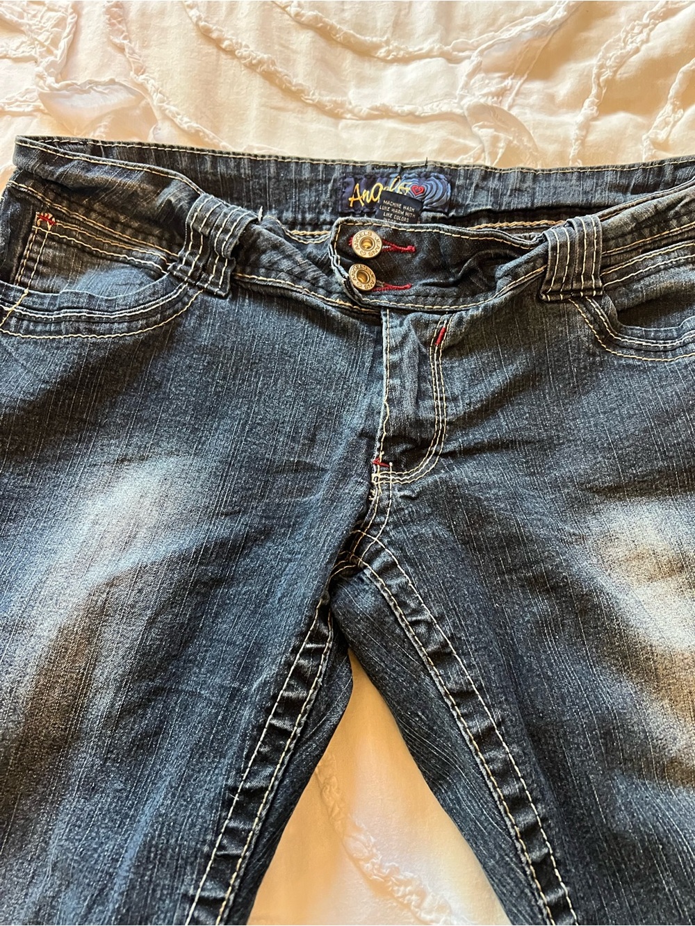 Angels Dark Blue Cropped Capri Jeans - Picture 2 of 3
